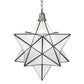 Meyda Lighting Moravian Star 250854 18" Brushed Nickel Pendant Light With White Art Shade Glass