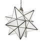 Meyda Lighting Moravian Star 250854 18" Brushed Nickel Pendant Light With White Art Shade Glass