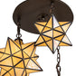 Meyda Lighting Moravian Star 251942 25" 3-Light Oil Rubbed Bronze Cascading Pendant Light With Beige Iridescent Shade Glass