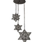 Meyda Lighting Moravian Star 26" 3-Light Oil Rubbed Bronze Cascading Pendant Light With Clear Seeded Shade Glass