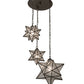 Meyda Lighting Moravian Star 26" 3-Light Oil Rubbed Bronze Cascading Pendant Light With Clear Seeded Shade Glass