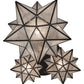 Meyda Lighting Moravian Star 26" 3-Light Oil Rubbed Bronze Cascading Pendant Light With Clear Seeded Shade Glass