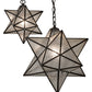Meyda Lighting Moravian Star 26" 3-Light Oil Rubbed Bronze Cascading Pendant Light With Clear Seeded Shade Glass