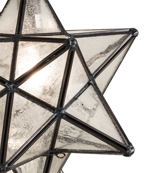 Meyda Lighting Moravian Star 26" 5-Light Mahogany Bronze Chandelier With Clear Seeded Shade Glass