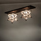 Meyda Lighting Moravian Star 30" 2-Light Mahogany Bronze Flush Mount Light With Clear Seeded Shade Glass