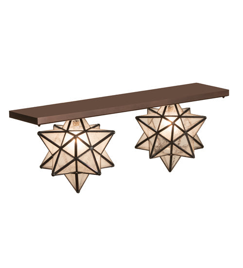 Meyda Lighting Moravian Star 30" 2-Light Mahogany Bronze Flush Mount Light With Clear Seeded Shade Glass