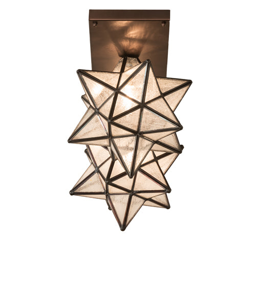 Meyda Lighting Moravian Star 30" 2-Light Mahogany Bronze Flush Mount Light With Clear Seeded Shade Glass