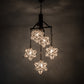 Meyda Lighting Moravian Star 30" 5-Light Mahogany Bronze Chandelier With Clear Seeded Shade Glass