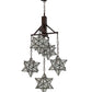 Meyda Lighting Moravian Star 30" 5-Light Mahogany Bronze Chandelier With Clear Seeded Shade Glass
