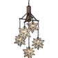 Meyda Lighting Moravian Star 30" 5-Light Mahogany Bronze Chandelier With Clear Seeded Shade Glass