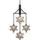 Meyda Lighting Moravian Star 30" 5-Light Mahogany Bronze Chandelier With Clear Seeded Shade Glass