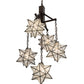 Meyda Lighting Moravian Star 30" 5-Light Mahogany Bronze Chandelier With Clear Seeded Shade Glass
