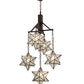Meyda Lighting Moravian Star 30" 5-Light Mahogany Bronze Chandelier With Clear Seeded Shade Glass