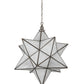 Meyda Lighting Moravian Star 32" 6-Light Brushed Nickel Pendant Light With White Art Shade Glass