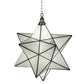 Meyda Lighting Moravian Star 32" 6-Light Brushed Nickel Pendant Light With White Art Shade Glass