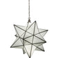 Meyda Lighting Moravian Star 32" 6-Light Brushed Nickel Pendant Light With White Art Shade Glass