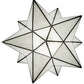 Meyda Lighting Moravian Star 32" 6-Light Brushed Nickel Pendant Light With White Art Shade Glass