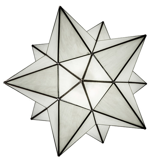Meyda Lighting Moravian Star 32" 6-Light Brushed Nickel Pendant Light With White Art Shade Glass