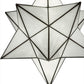 Meyda Lighting Moravian Star 32" 6-Light Brushed Nickel Pendant Light With White Art Shade Glass