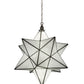 Meyda Lighting Moravian Star 32" 6-Light Brushed Nickel Pendant Light With White Art Shade Glass