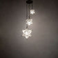 Meyda Lighting Moravian Star 36" 3-Light Oil Rubbed Bronze Cascading Pendant Light With Clear Seeded Shade Glass