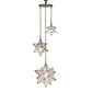 Meyda Lighting Moravian Star 36" 3-Light Oil Rubbed Bronze Cascading Pendant Light With Clear Seeded Shade Glass