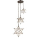 Meyda Lighting Moravian Star 36" 3-Light Oil Rubbed Bronze Cascading Pendant Light With Clear Seeded Shade Glass