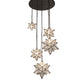 Meyda Lighting Moravian Star 36" 5-Light Timeless Bronze Cascading Pendant Light With Clear Seeded Shade Glass