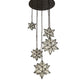 Meyda Lighting Moravian Star 36" 5-Light Timeless Bronze Cascading Pendant Light With Clear Seeded Shade Glass