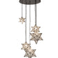 Meyda Lighting Moravian Star 36" 5-Light Timeless Bronze Cascading Pendant Light With Clear Seeded Shade Glass