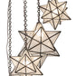 Meyda Lighting Moravian Star 36" 5-Light Timeless Bronze Cascading Pendant Light With Clear Seeded Shade Glass