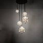 Meyda Lighting Moravian Star 36" 5-Light Timeless Bronze Cascading Pendant Light With Clear Seeded Shade Glass