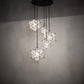 Meyda Lighting Moravian Star 37" 5-Light Timeless Bronze Cascading Pendant Light With Clear Seeded Shade Glass