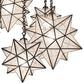 Meyda Lighting Moravian Star 37" 5-Light Timeless Bronze Cascading Pendant Light With Clear Seeded Shade Glass