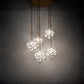 Meyda Lighting Moravian Star 45" 5-Light Sahara Gold Cascading Pendant Light With Clear Seeded Shade Glass