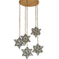 Meyda Lighting Moravian Star 45" 5-Light Sahara Gold Cascading Pendant Light With Clear Seeded Shade Glass
