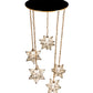 Meyda Lighting Moravian Star 45" 5-Light Sahara Gold Cascading Pendant Light With Clear Seeded Shade Glass