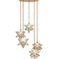 Meyda Lighting Moravian Star 45" 5-Light Sahara Gold Cascading Pendant Light With Clear Seeded Shade Glass