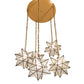 Meyda Lighting Moravian Star 45" 5-Light Sahara Gold Cascading Pendant Light With Clear Seeded Shade Glass