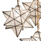 Meyda Lighting Moravian Star 45" 5-Light Sahara Gold Cascading Pendant Light With Clear Seeded Shade Glass