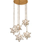 Meyda Lighting Moravian Star 45" 5-Light Sahara Gold Cascading Pendant Light With Clear Seeded Shade Glass
