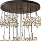 Meyda Lighting Moravian Star 72" 19-Light Oil Rubbed Bronze Cascading Chandelier With Clear Seeded Shade Glass