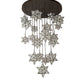 Meyda Lighting Moravian Star 72" 19-Light Oil Rubbed Bronze Cascading Chandelier With Clear Seeded Shade Glass