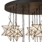 Meyda Lighting Moravian Star 72" 19-Light Oil Rubbed Bronze Cascading Chandelier With Clear Seeded Shade Glass