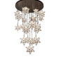 Meyda Lighting Moravian Star 72" 19-Light Oil Rubbed Bronze Cascading Chandelier With Clear Seeded Shade Glass