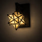 Meyda Lighting Moravian Star 8" Craftsman Brown Wall Sconce With Beige Iridescent Shade Glass