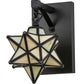 Meyda Lighting Moravian Star 8" Craftsman Brown Wall Sconce With Beige Iridescent Shade Glass