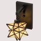 Meyda Lighting Moravian Star 8" Craftsman Brown Wall Sconce With Beige Iridescent Shade Glass