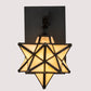 Meyda Lighting Moravian Star 8" Craftsman Brown Wall Sconce With Beige Iridescent Shade Glass