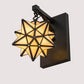Meyda Lighting Moravian Star 8" Craftsman Brown Wall Sconce With Beige Iridescent Shade Glass
